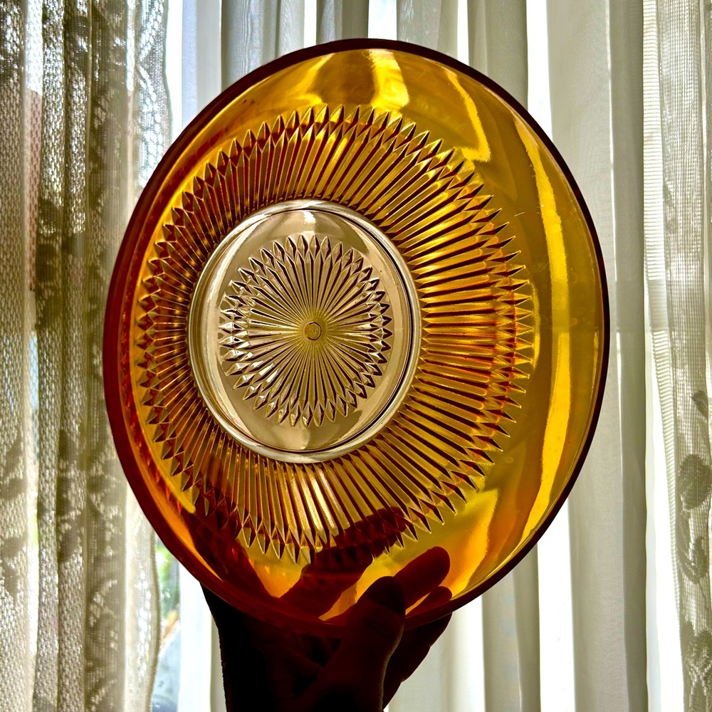 Large Marigold Carnival Glass Bowl